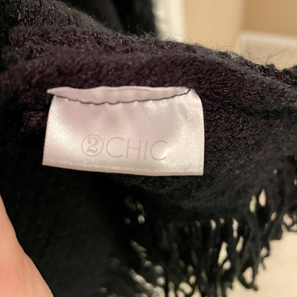 2 texture black poncho- soft & cozy - Picture 3 of 5